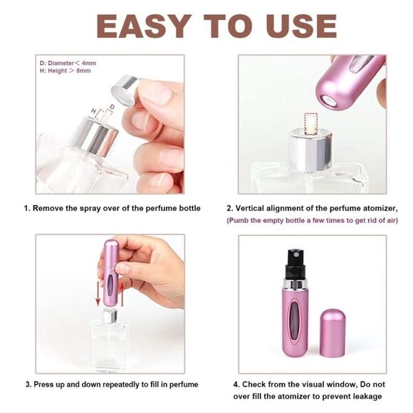 Travel Mini Perfume Refillable Atomizer Container, Portable Perfume Spray Bottle - Picture 6 of 6